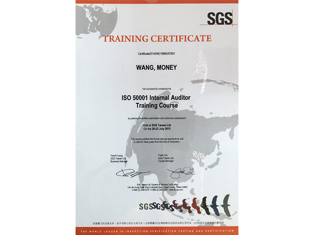 上晉變頻-ISO 50001 能源管理系統稽核師培訓認證